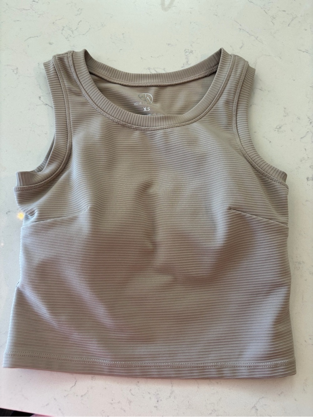 Sleeveless Ribbed Tank Top - Taupe